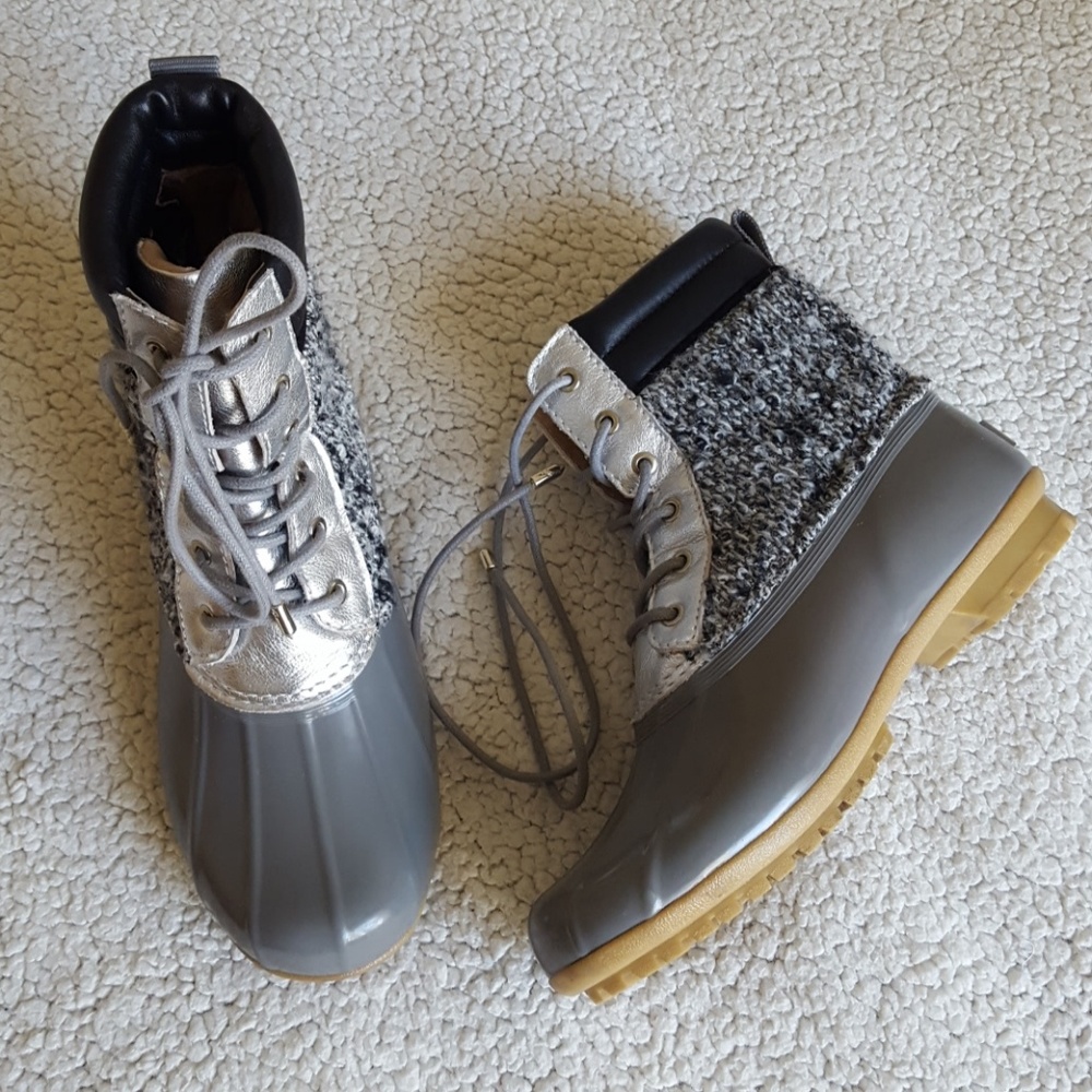 Worn once - Sam Edelman metallic duck rainboot